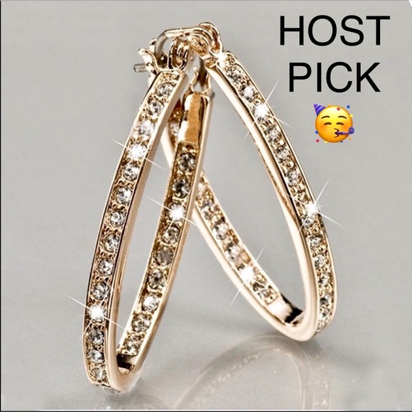 Jewelry - Gold filled Crystal Gemstone Hoop Earrings